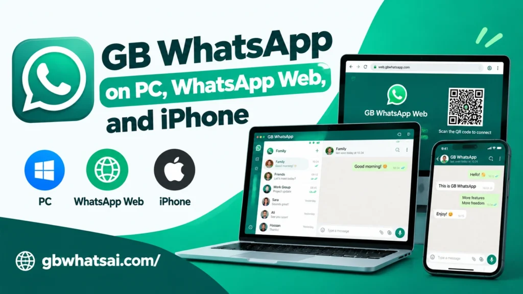 GB WhatsApp on PC, WhatsApp Web, and iPhone